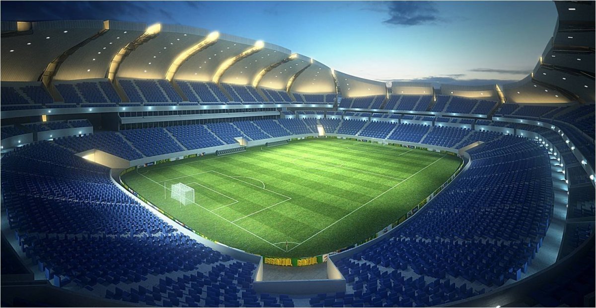 Дети на футбольном стадионе