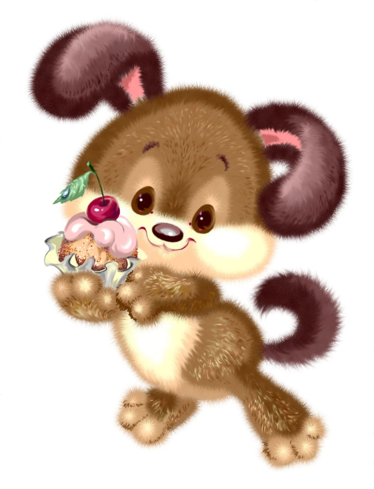 Забавные зверюшки на прозрачном фоне