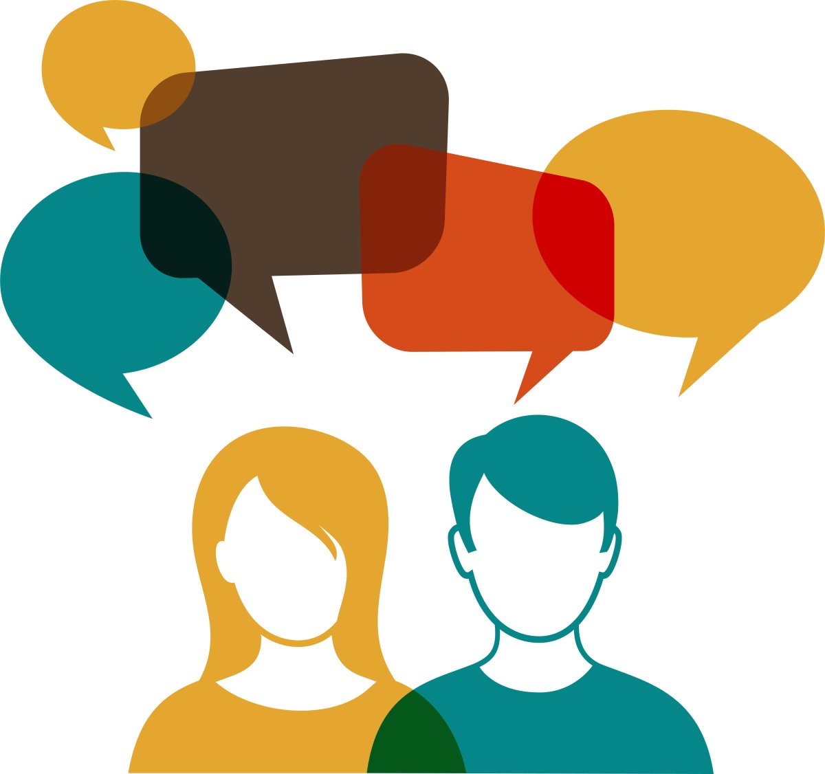 Общение людей на прозрачном фоне