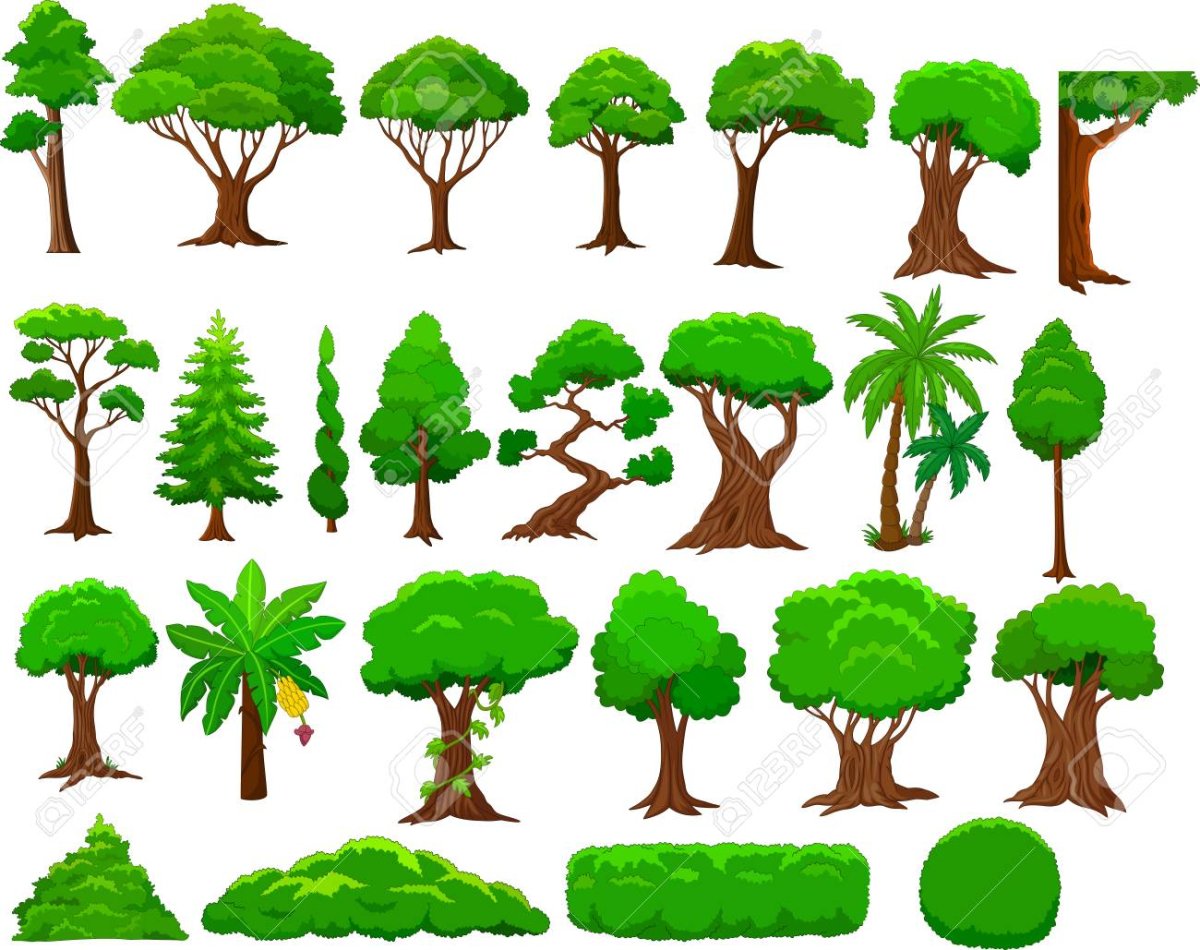 Кусты со стойкой мультяшные