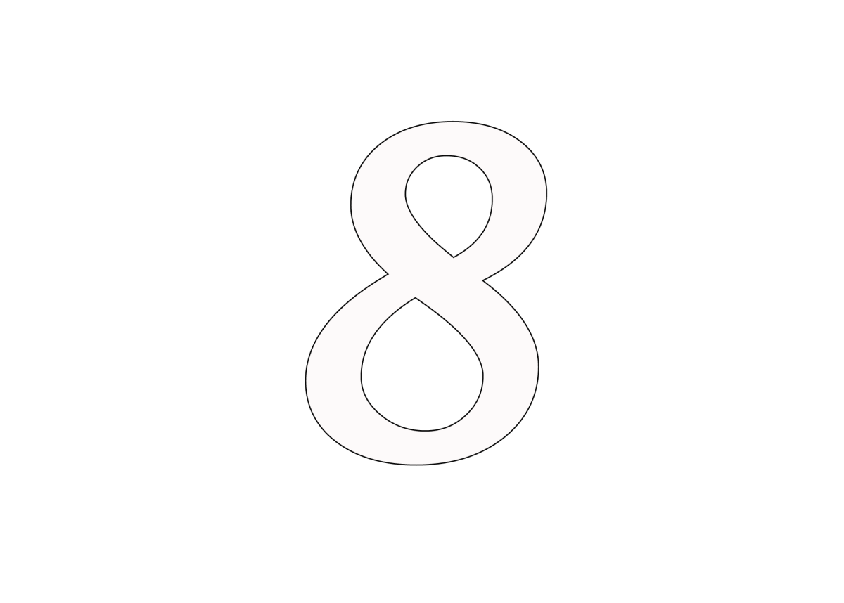 Цифра 8 с розами