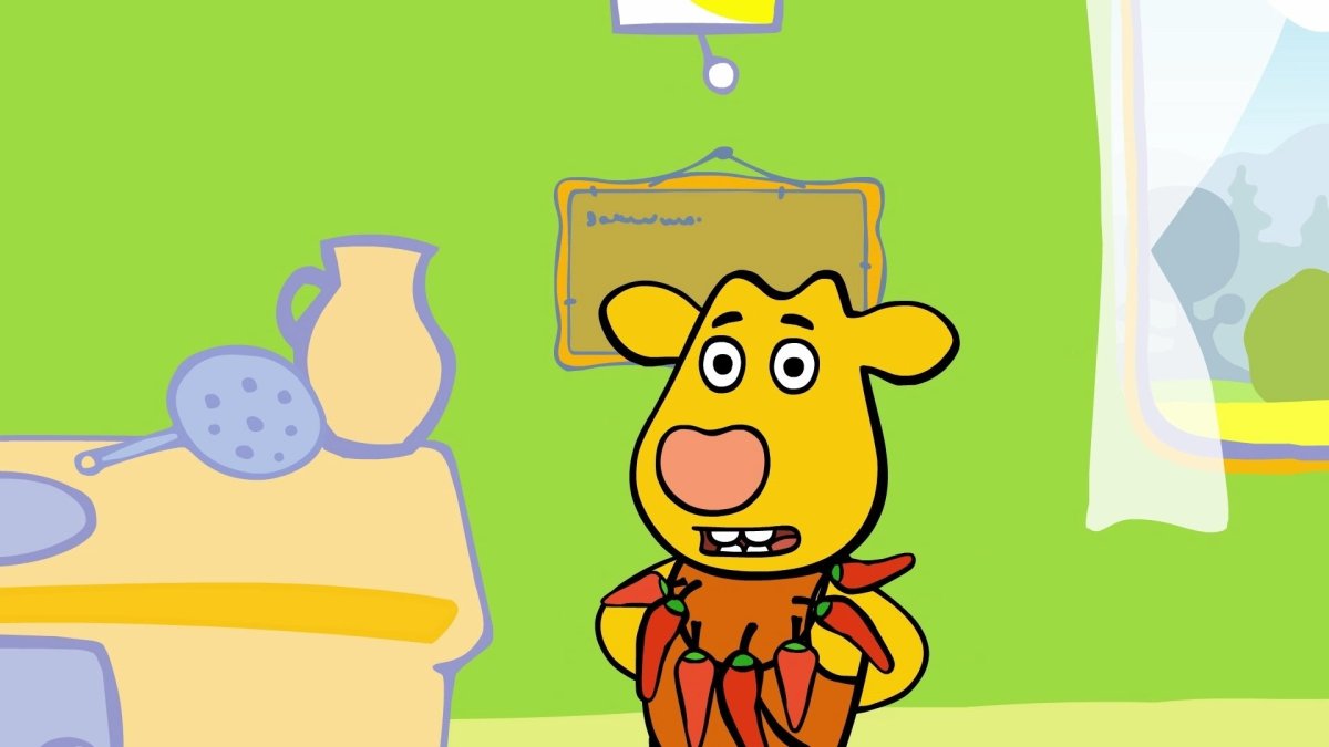 Оранжевая корова малышка понарошку