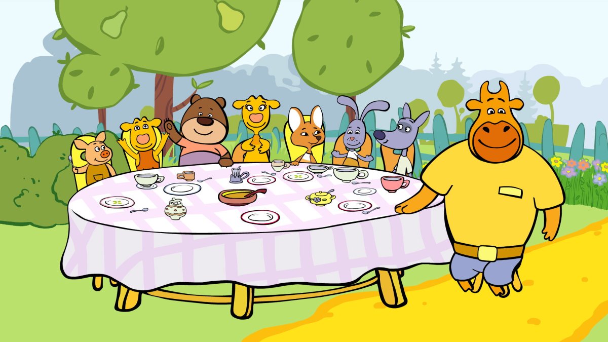 Мультфильм оранжевая корова бедный папочка