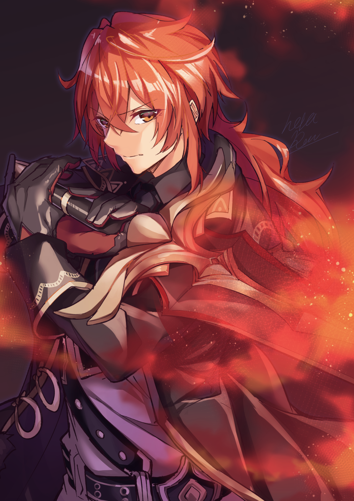 Дилюк Геншин арт