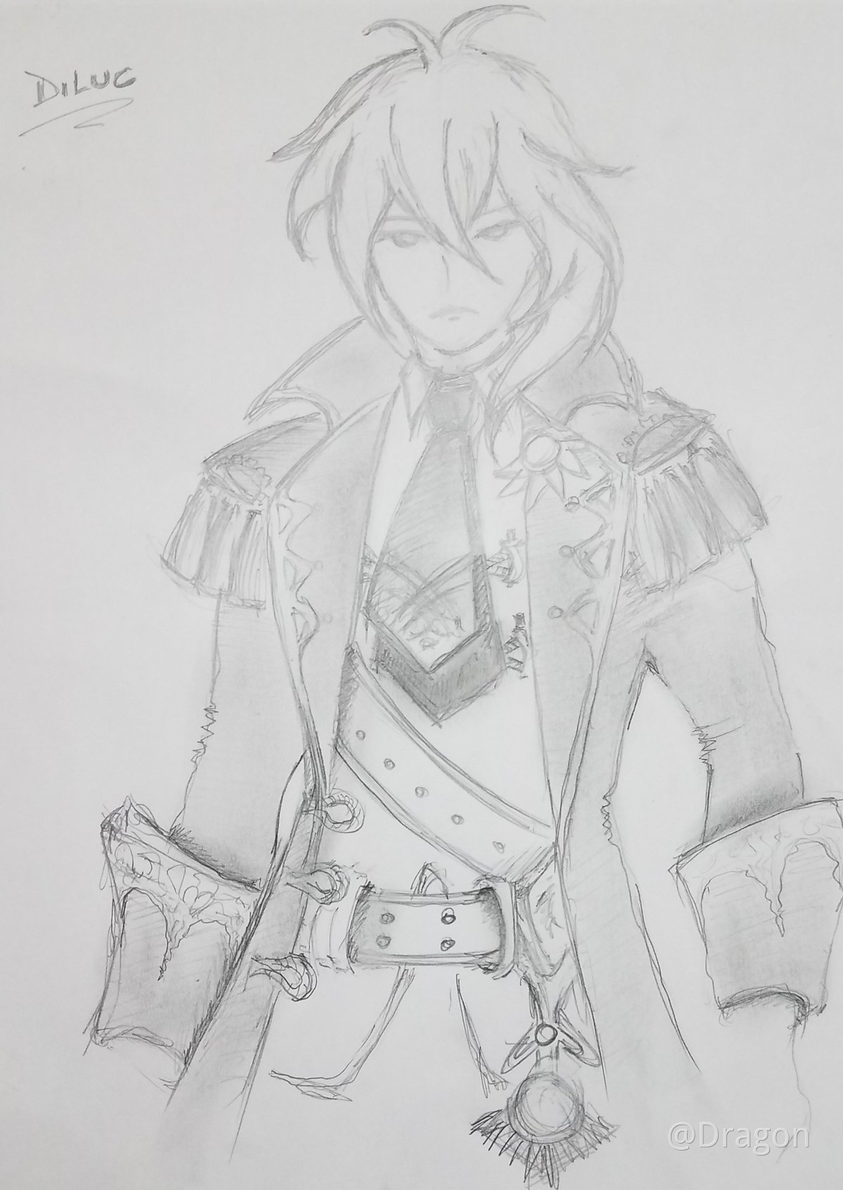 Скетчи Геншин Делюк