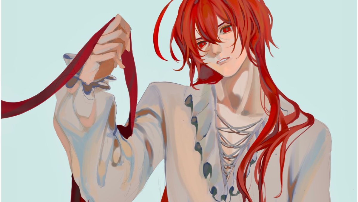 Дилюк Геншин Импакт арт