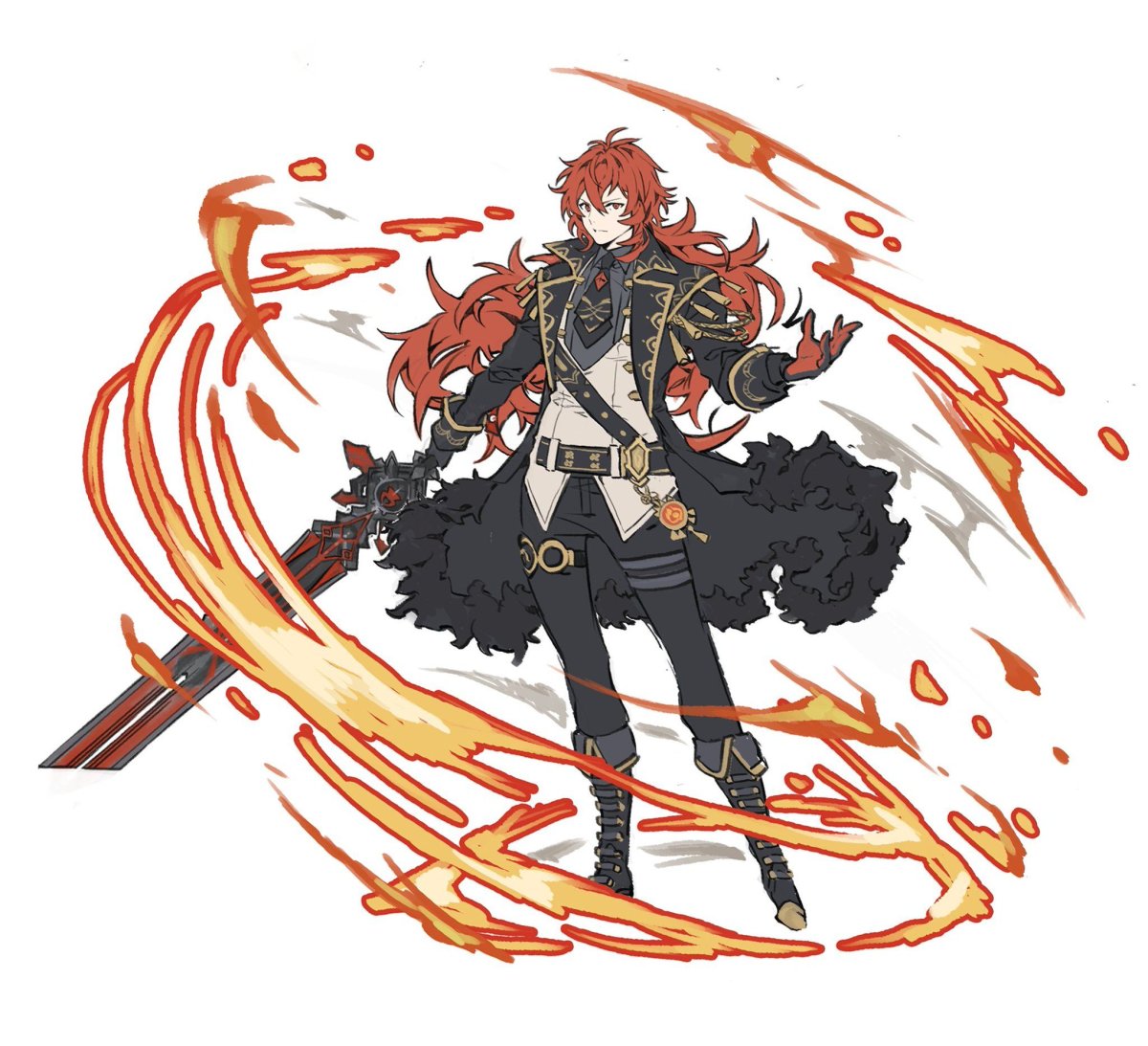 Дилюк Геншин арт