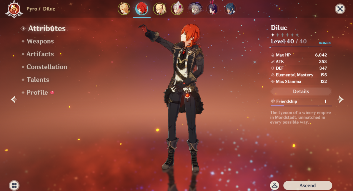 Геншин Импакт Дилюк Созвездие