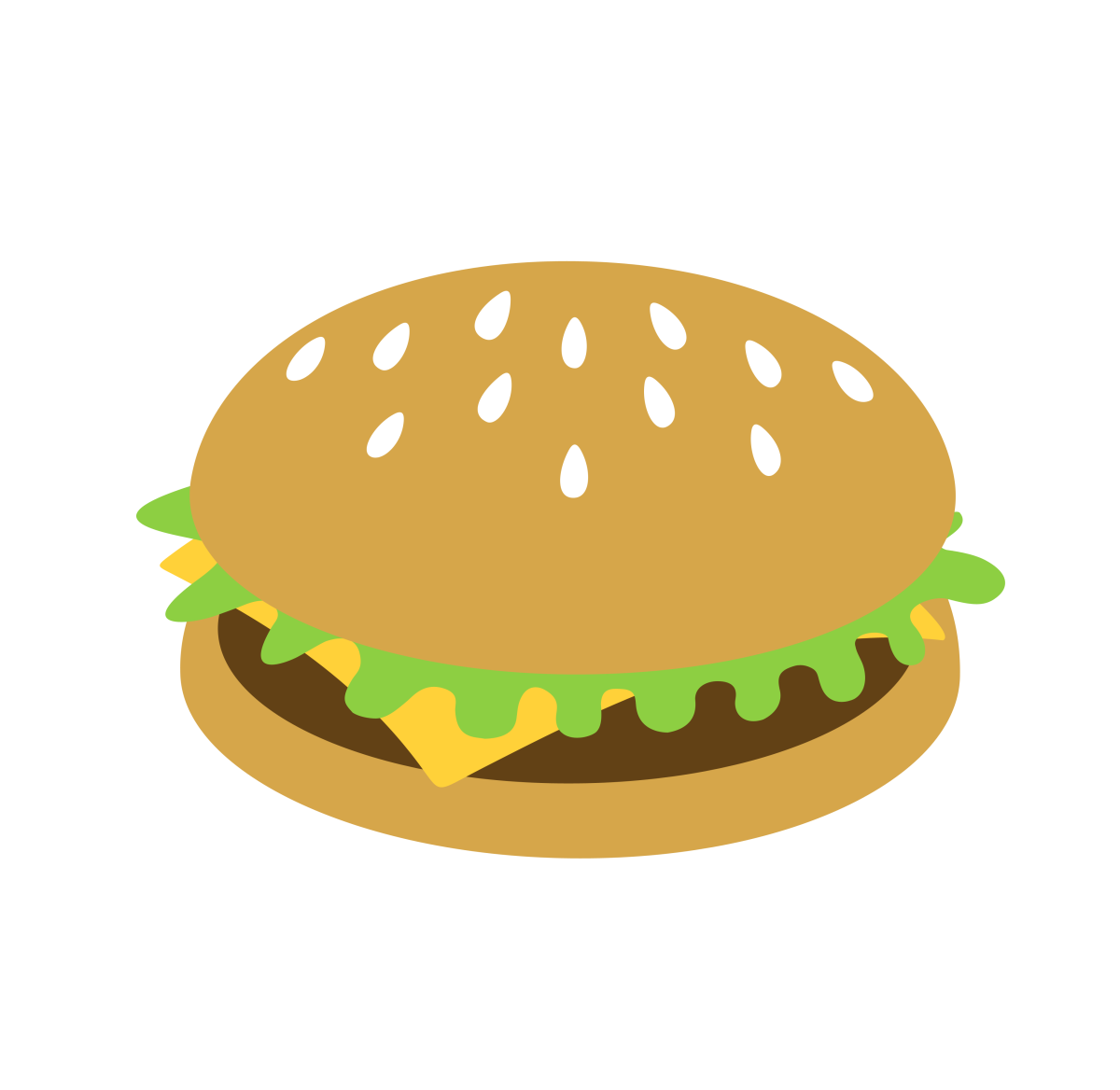 Бургер мультяшный на белом фоне