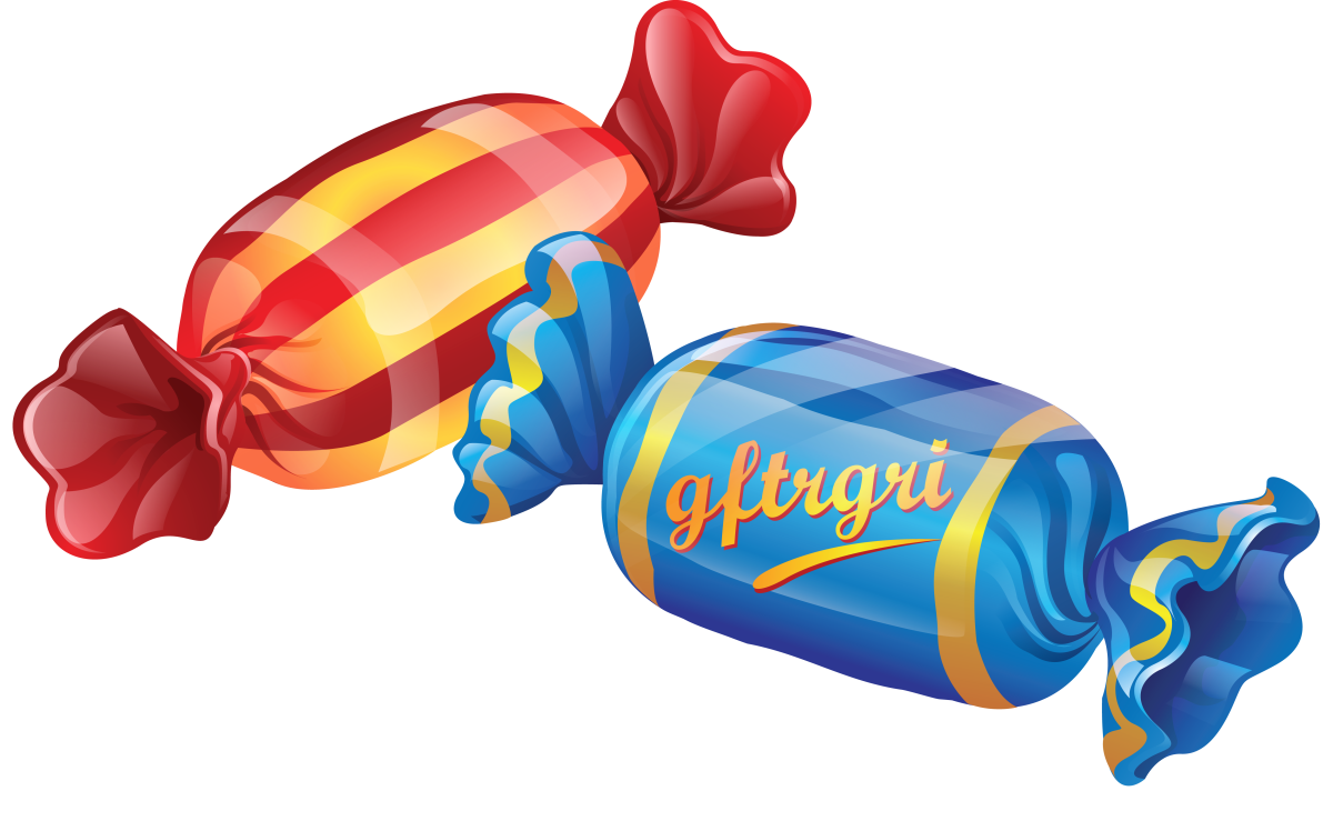 Конфеты на прозрачном фоне