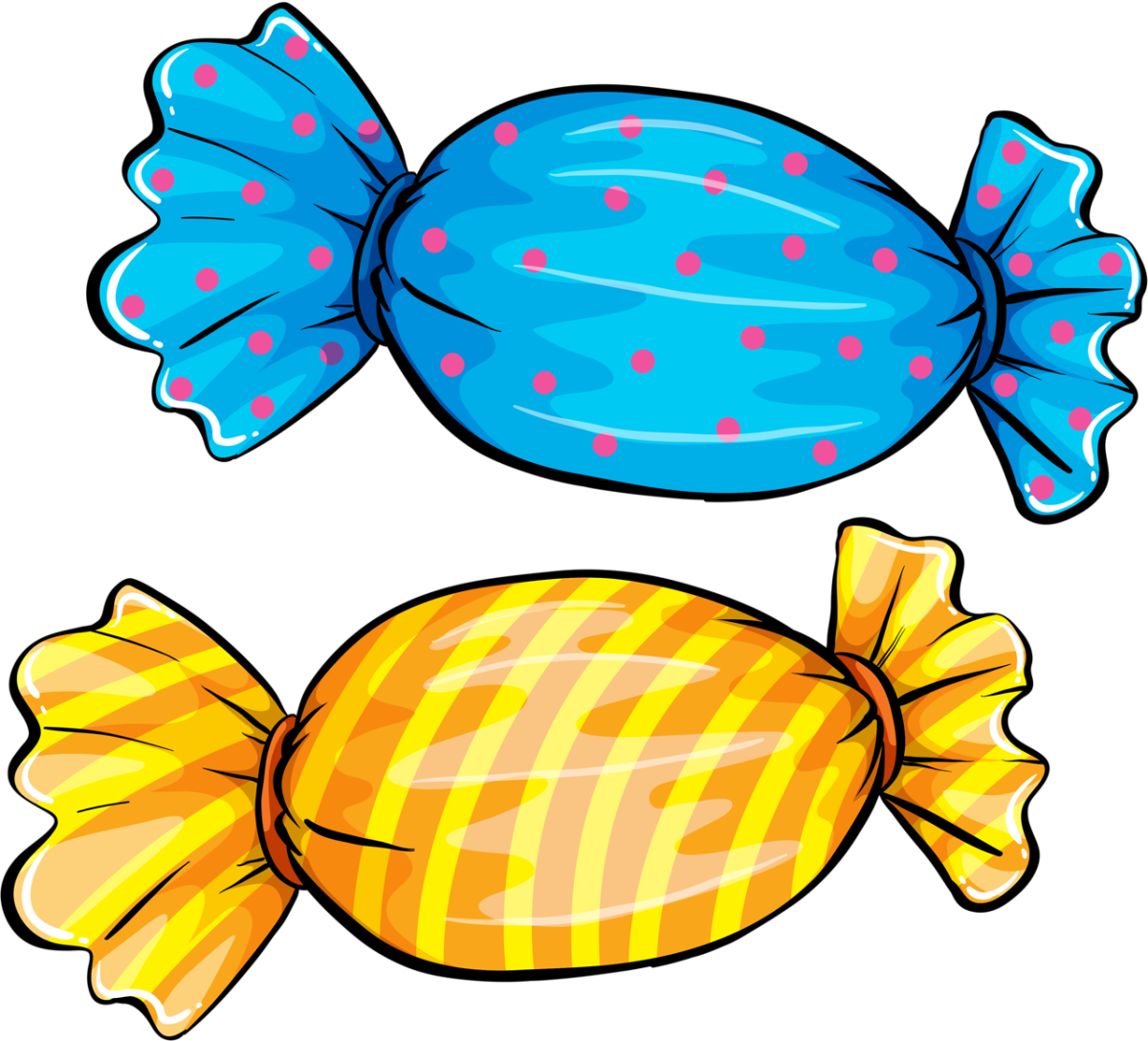 Конфеты на прозрачном фоне