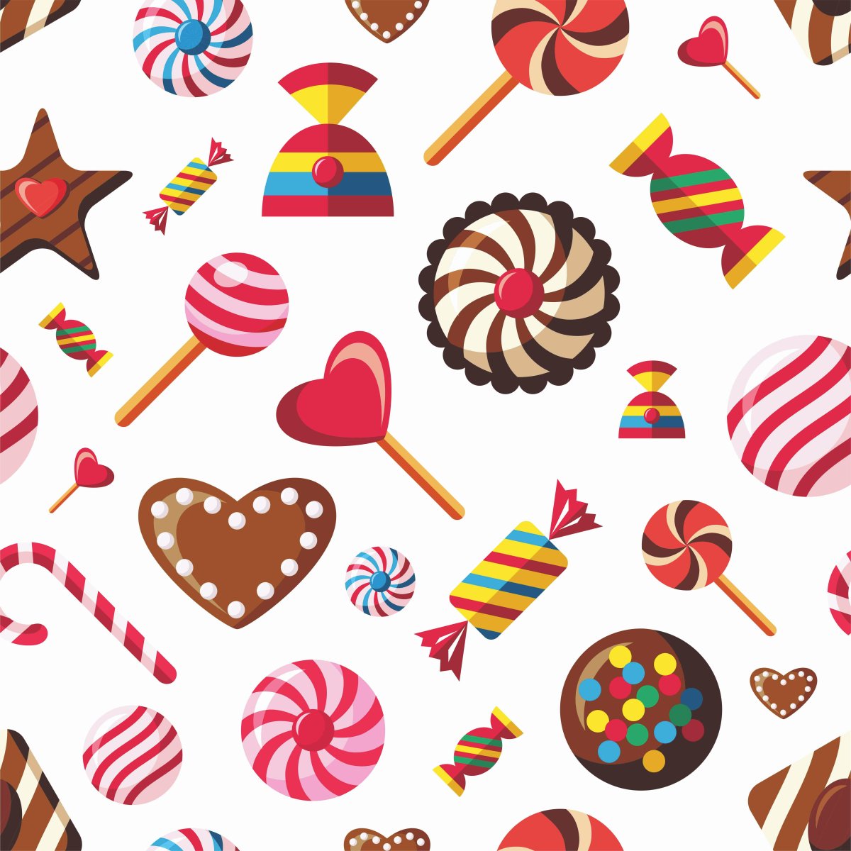 Четыре конфеты для детей на прозрачном фоне