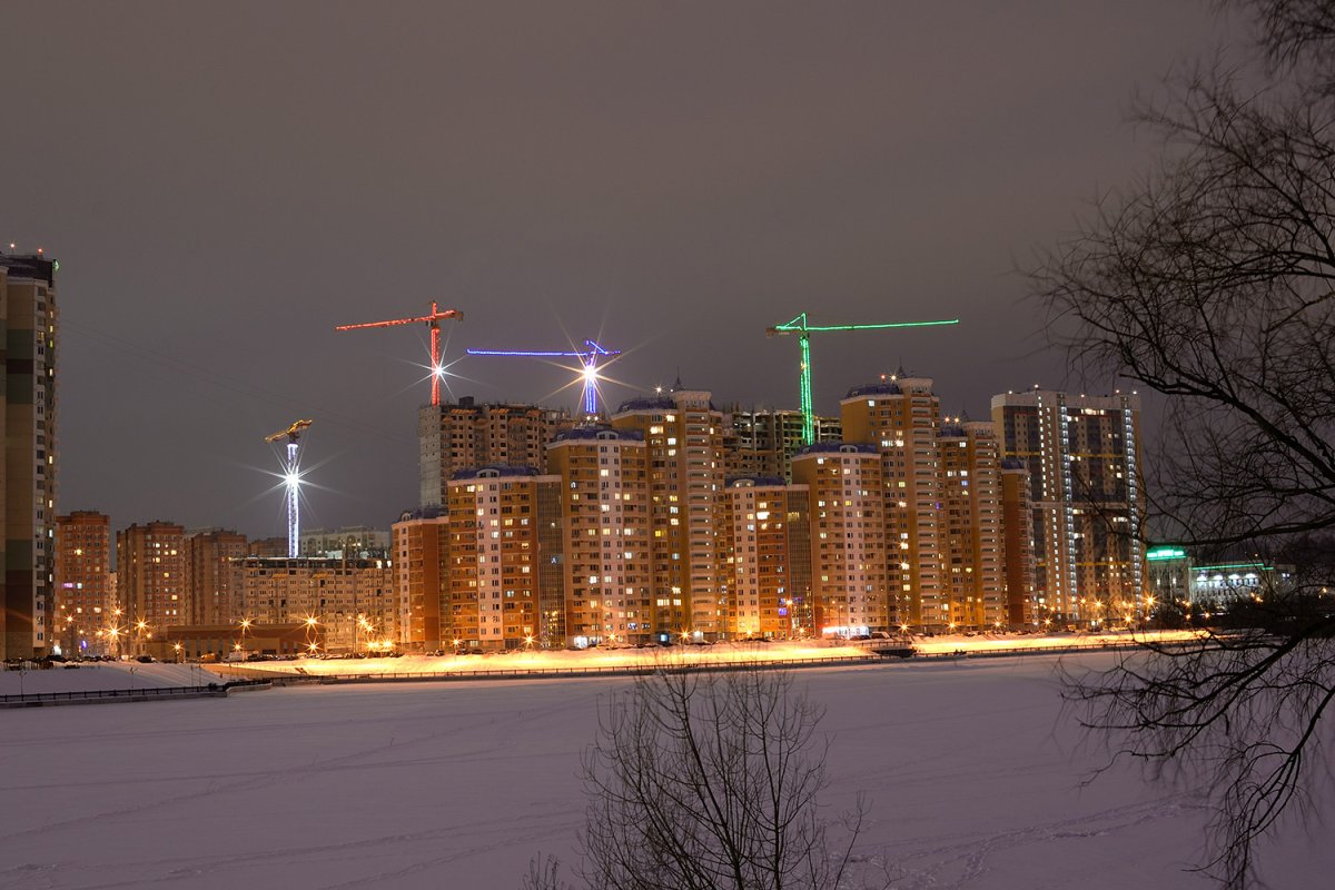 Павшинская Пойма Красногорск вечером