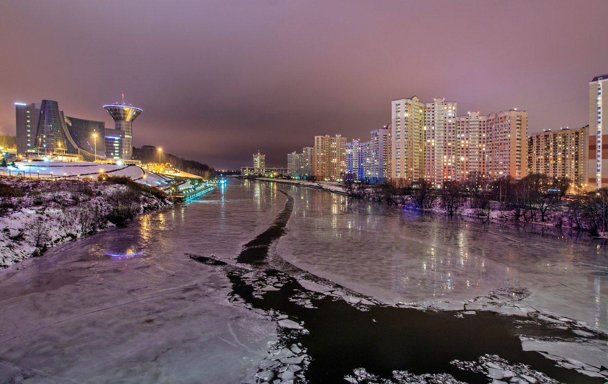 Ночная Павшинская Пойма Красногорск