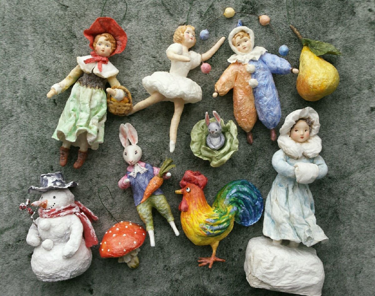 Советские ватные игрушки на елку