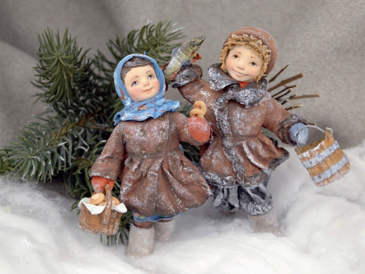 Ватные игрушки на елку