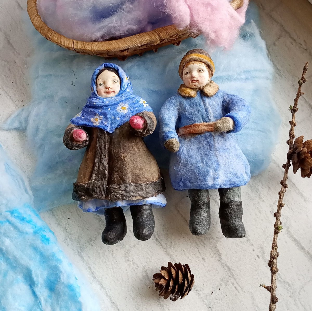 Ватные елочные игрушки Шведовой Натальи