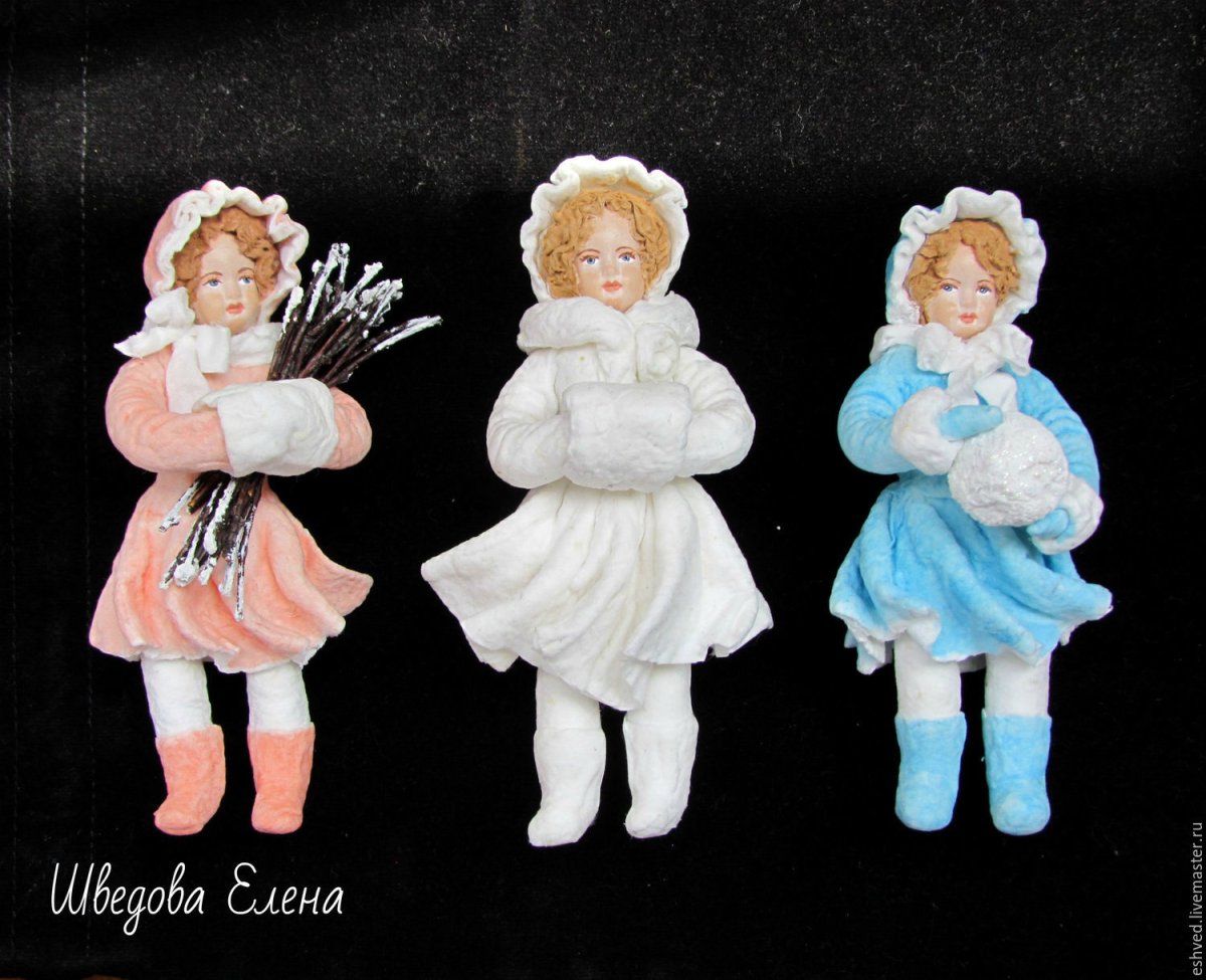 Винтажные игрушки из ваты