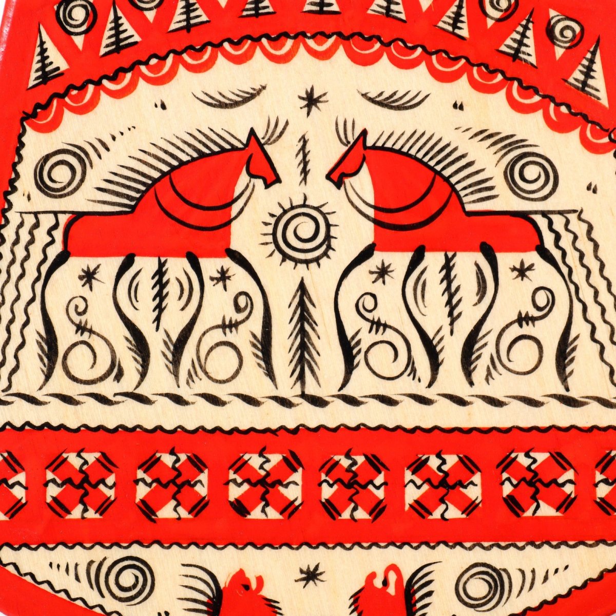 Мезенская роспись доска разделочная