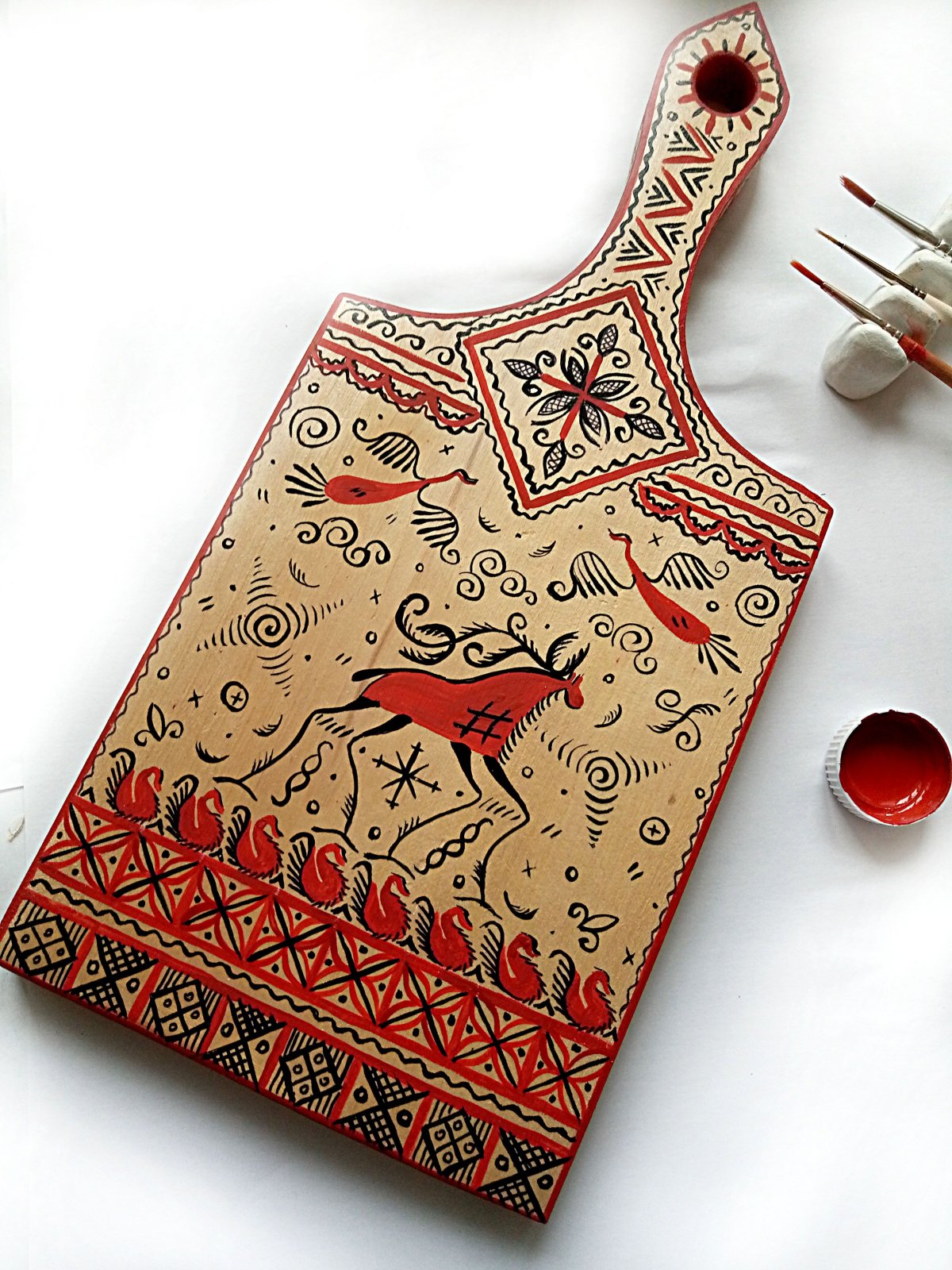 Мезенская роспись досочка