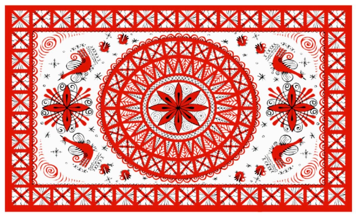 Мезенская роспись обои