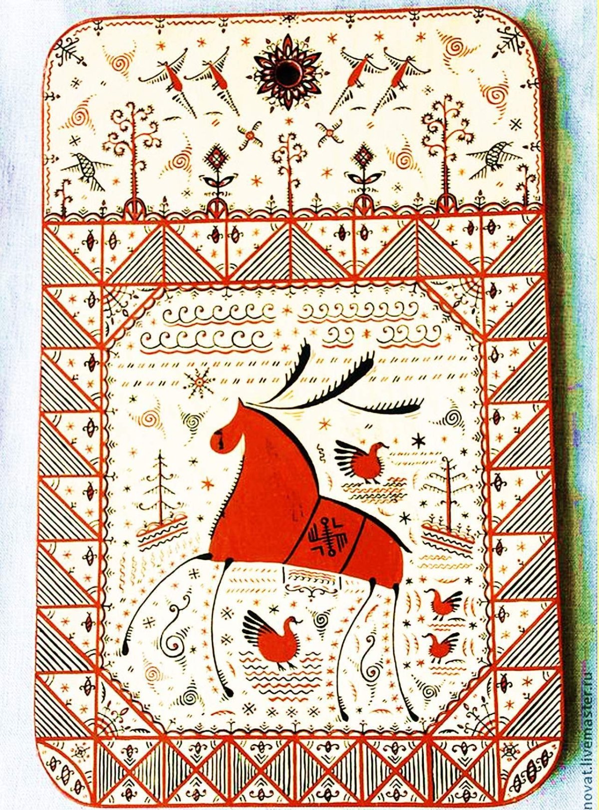 Мезенская роспись Древо жизни