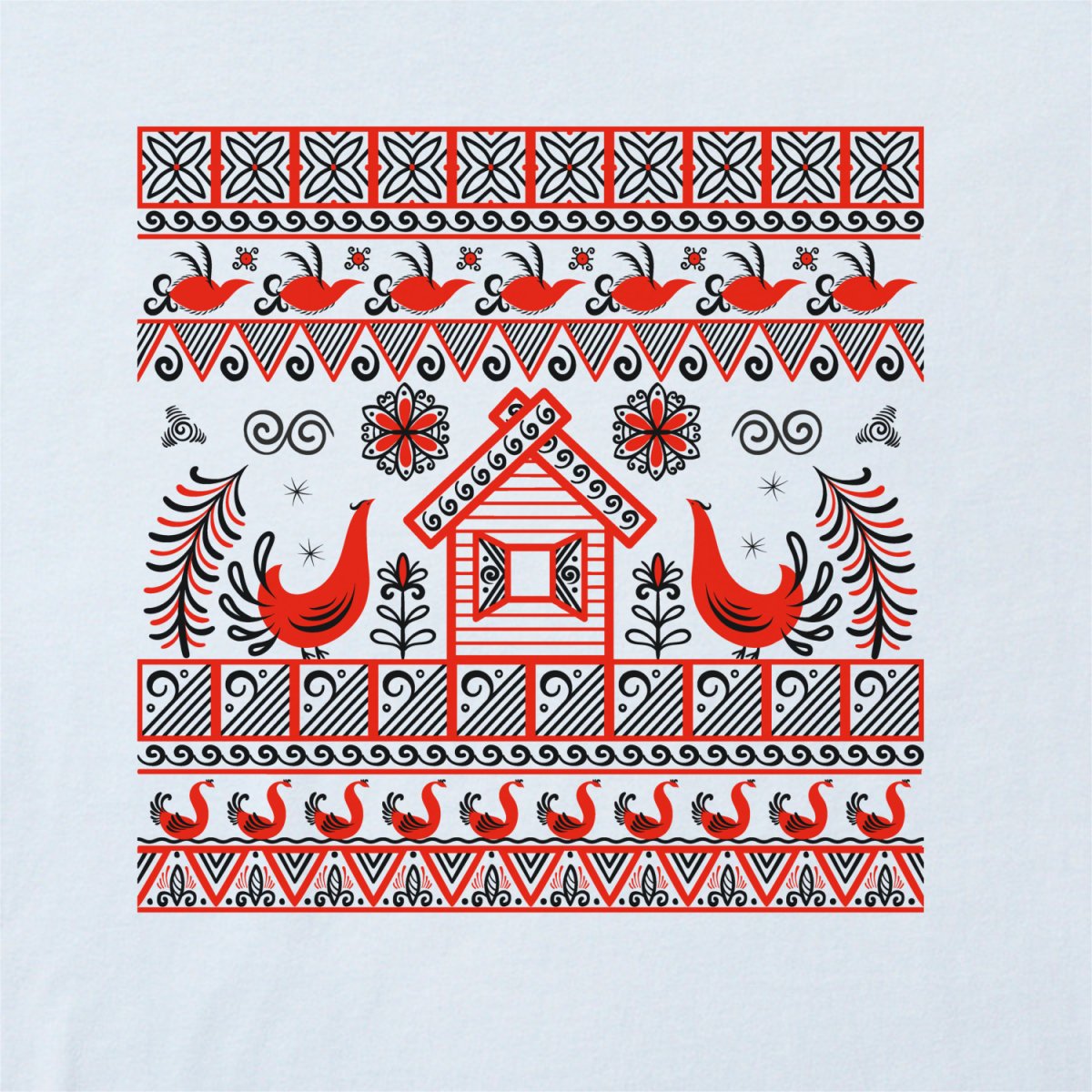 Мезенская роспись варежка