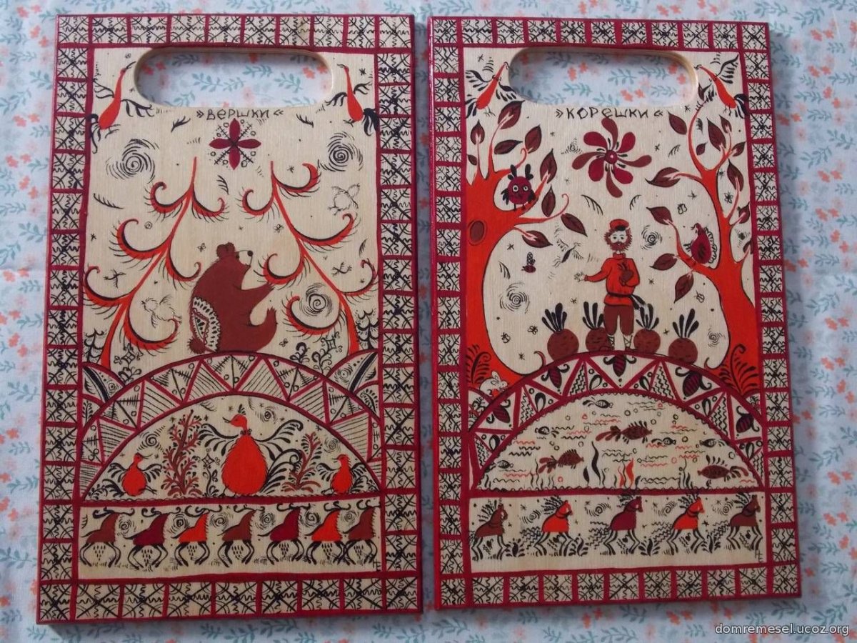 Мезенская роспись люди