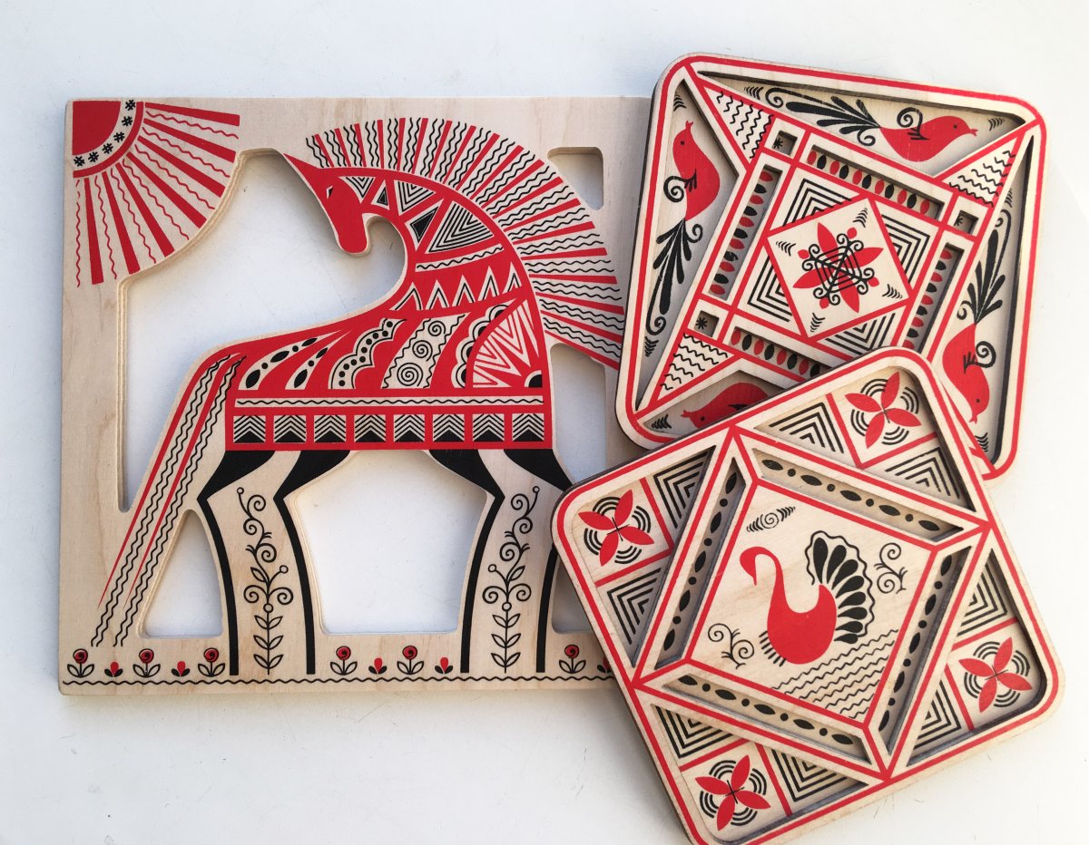 Мезенская роспись изразцы