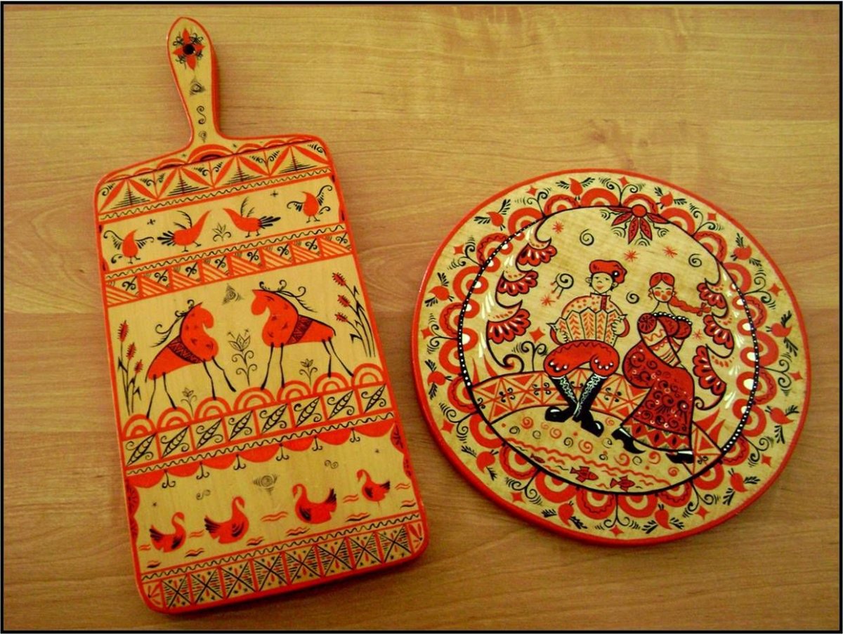 Народный орнамент Мезенская роспись