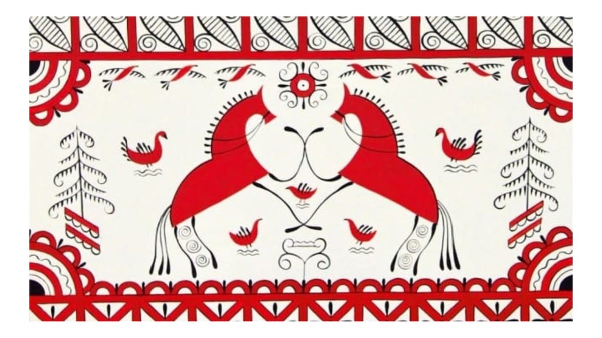 Мезенская роспись элементы росписи конь