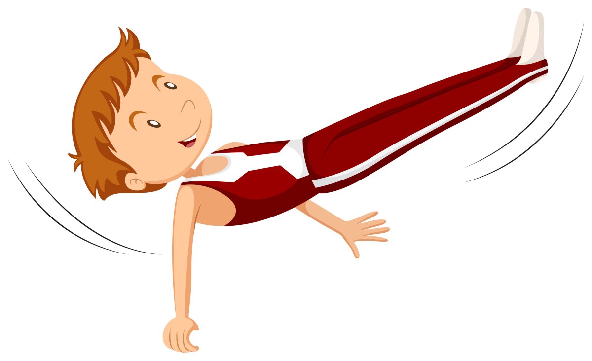 Гимнаст на белом фоне