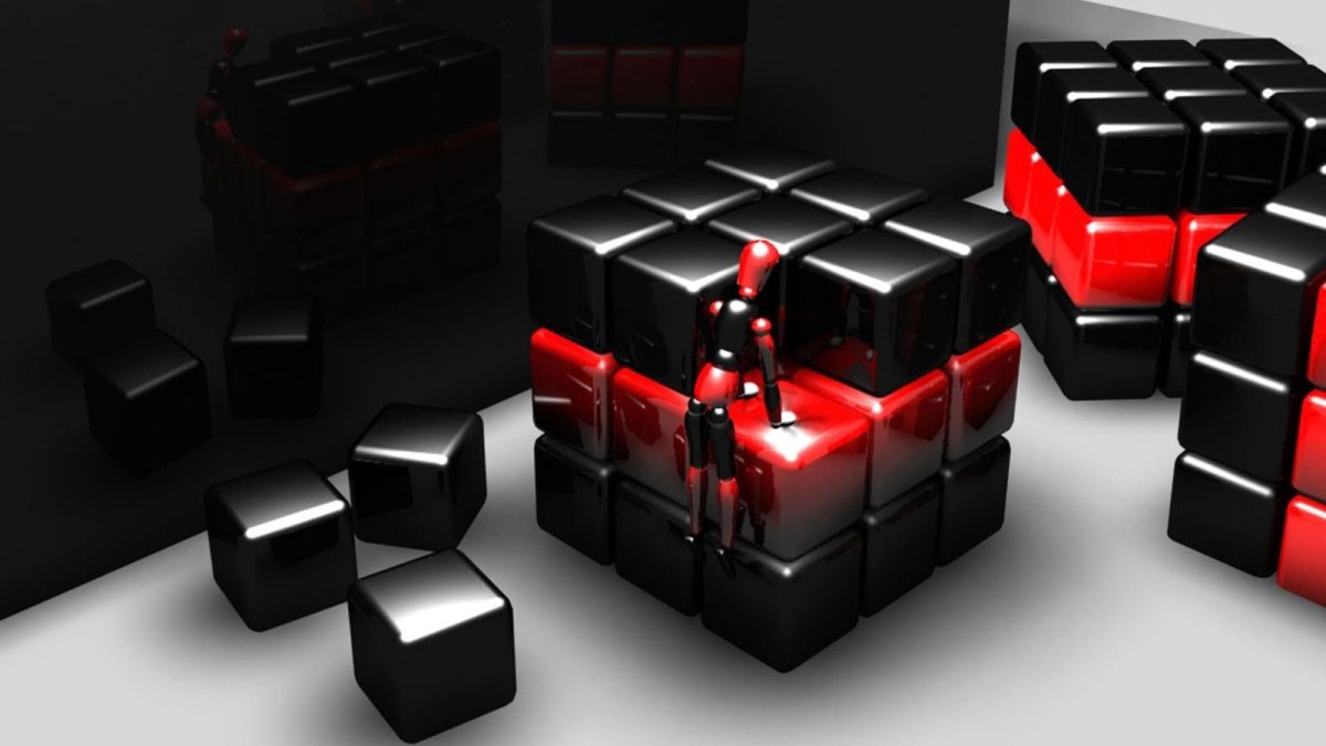 Обои кубики