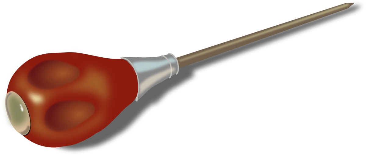 Шило на белом фоне