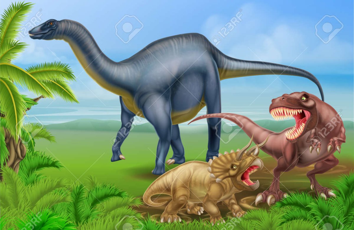 Диплодок и Тиранозавр