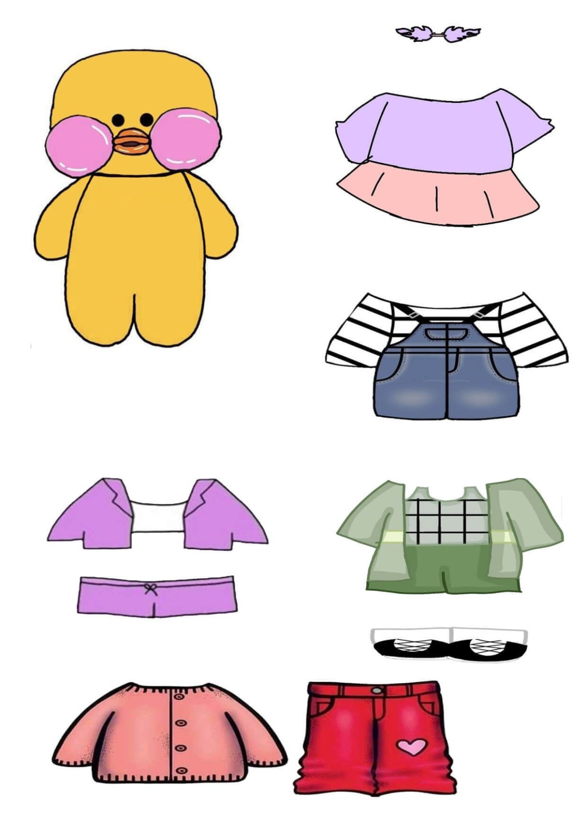 Бумажная одежда для бумажной уточки
