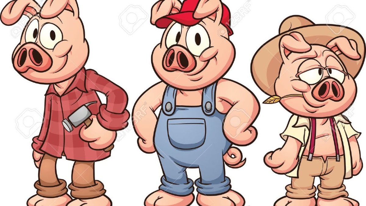 Три поросенка вектор