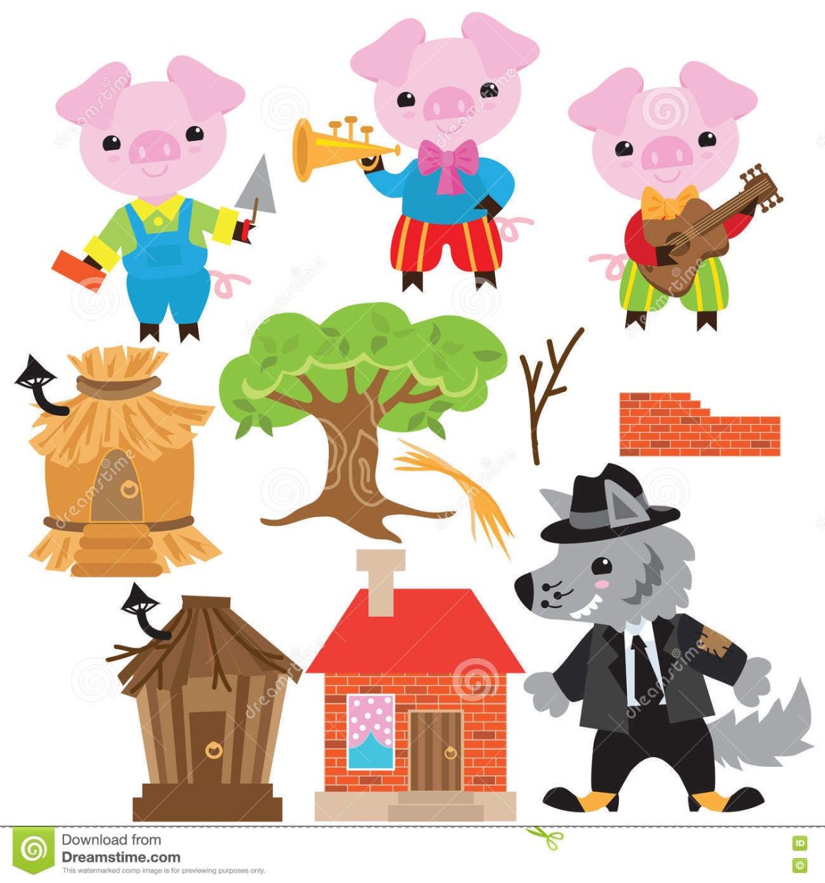 Три поросенка делают зарядку