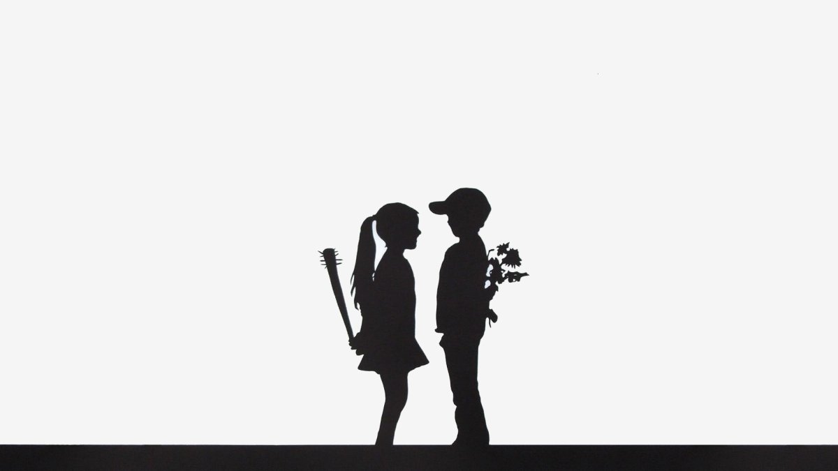 Силует мальчика и девочки