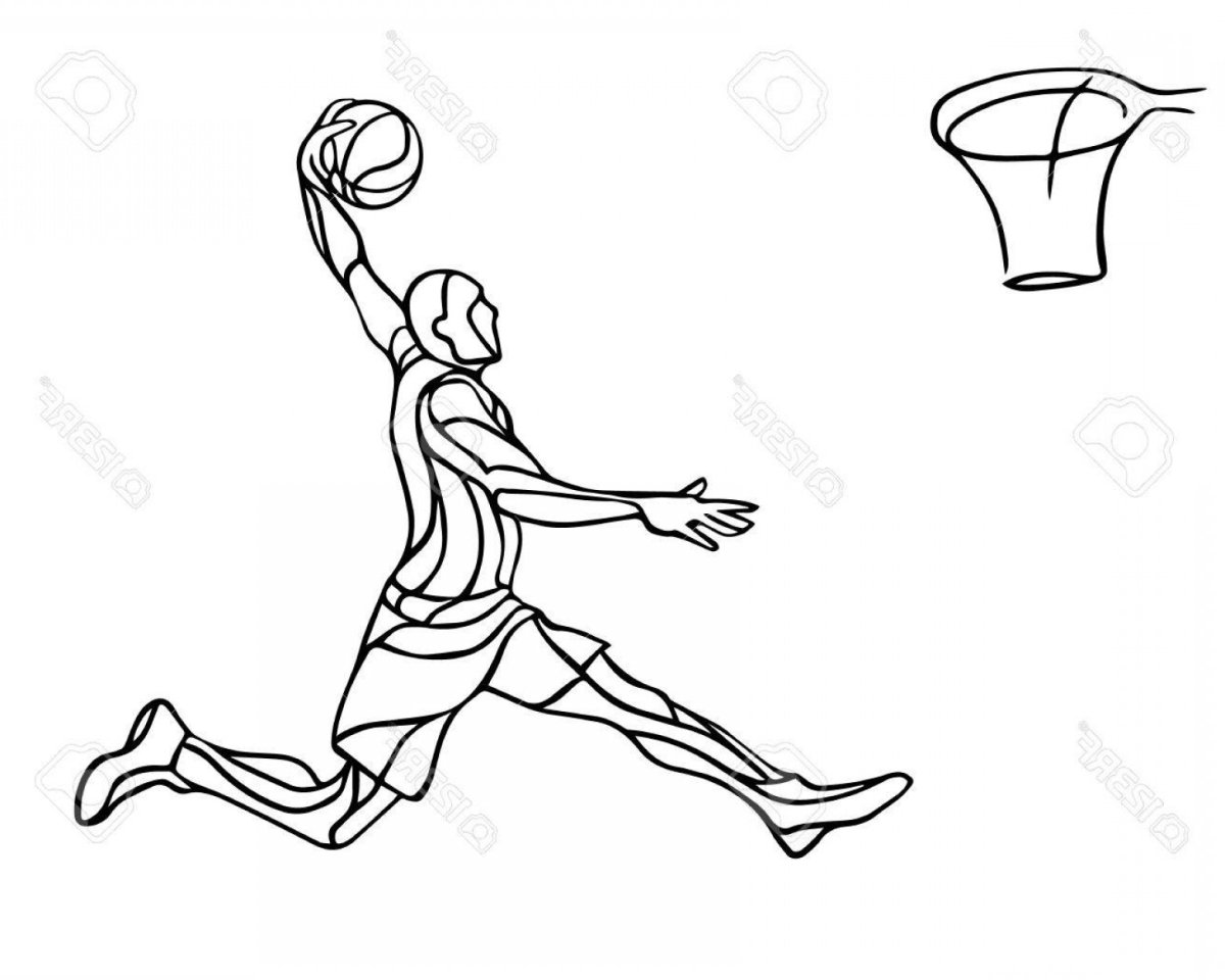 Раскраски баскетбол данк