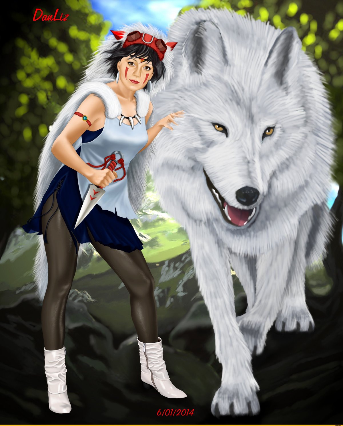 Принцесса Мононоке волк в полный рост