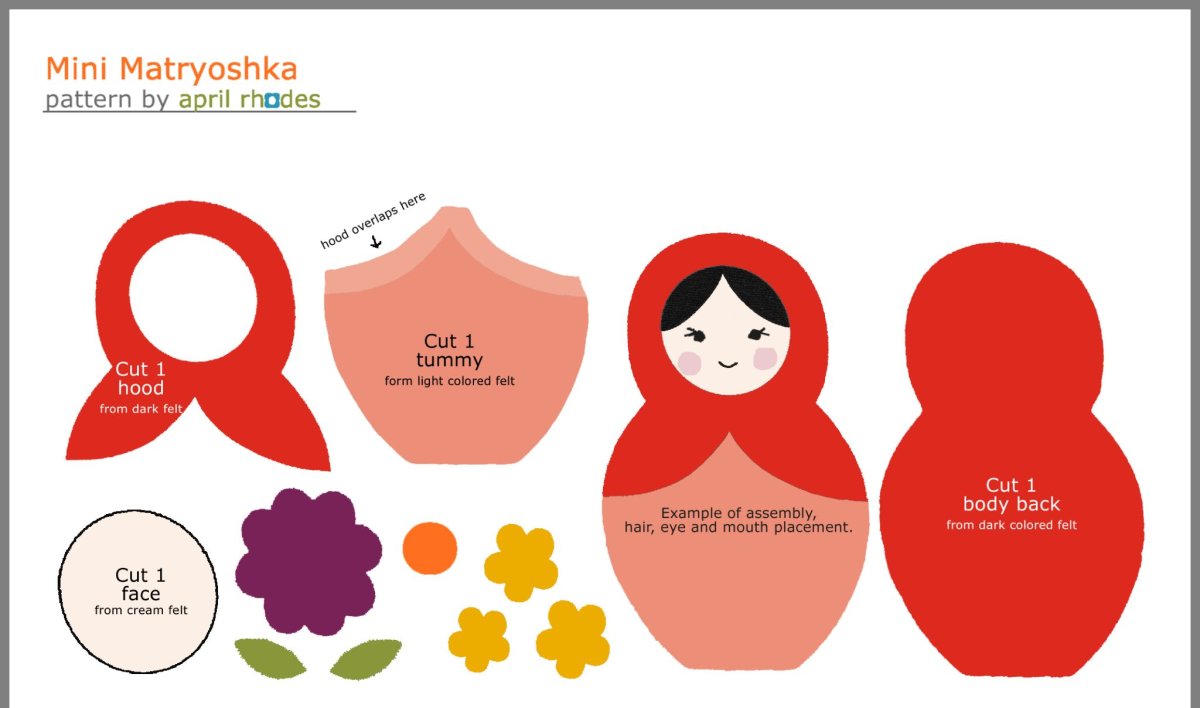 Матрешка шаблон