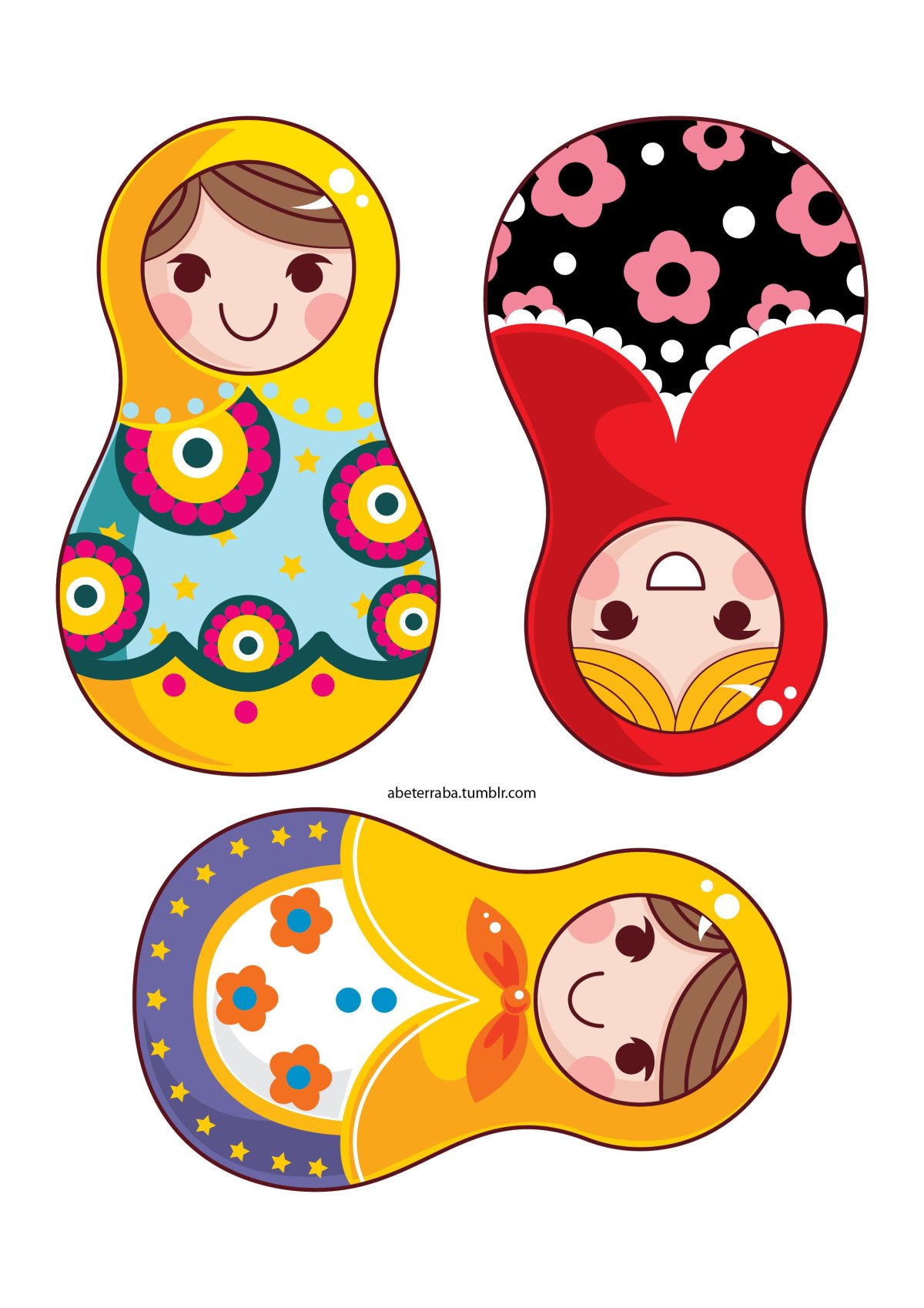 Матрешки вектор 6шт