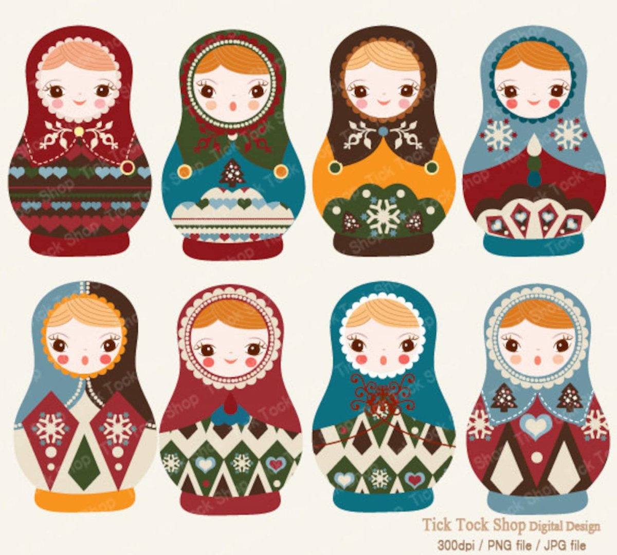 Лицо матрешки для аппликации