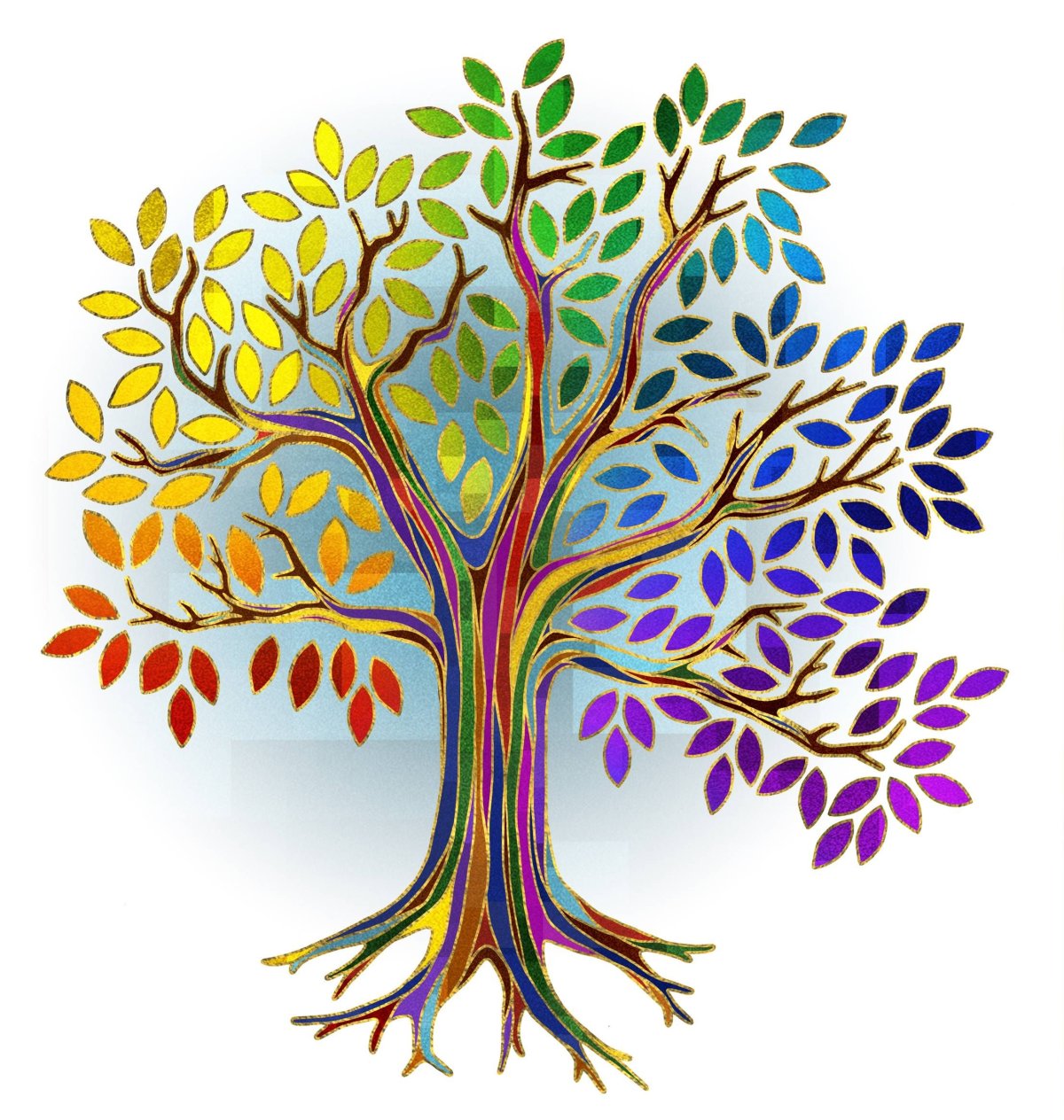 Дерево жизни на белом фоне