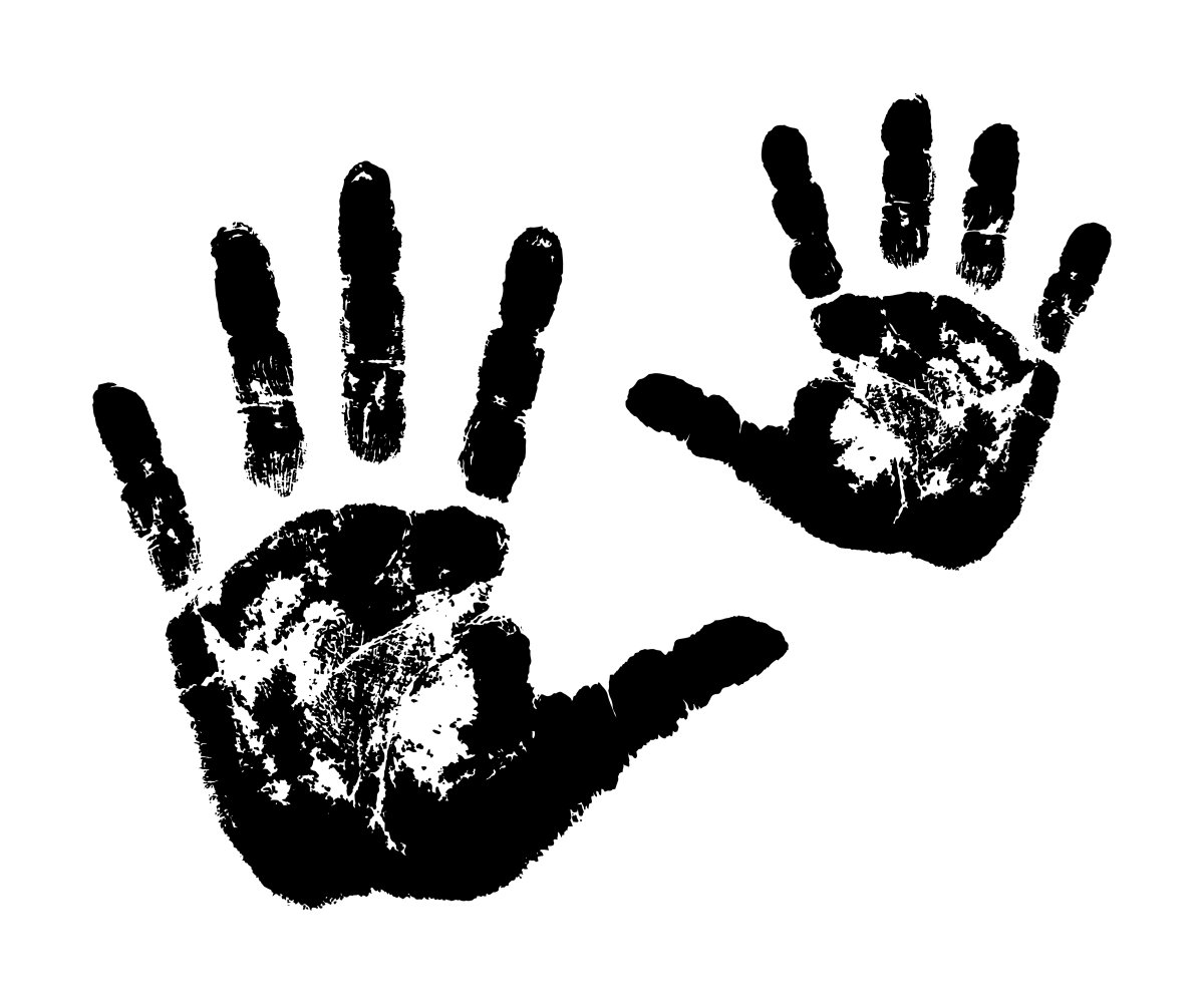 Отпечатки рук на стене