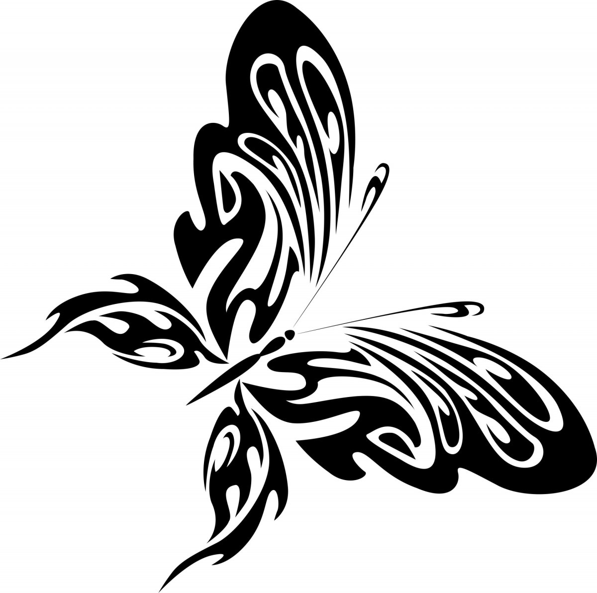 Бабочка трафарет тату