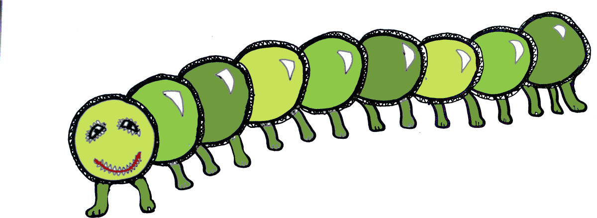 Наклейка гусеница