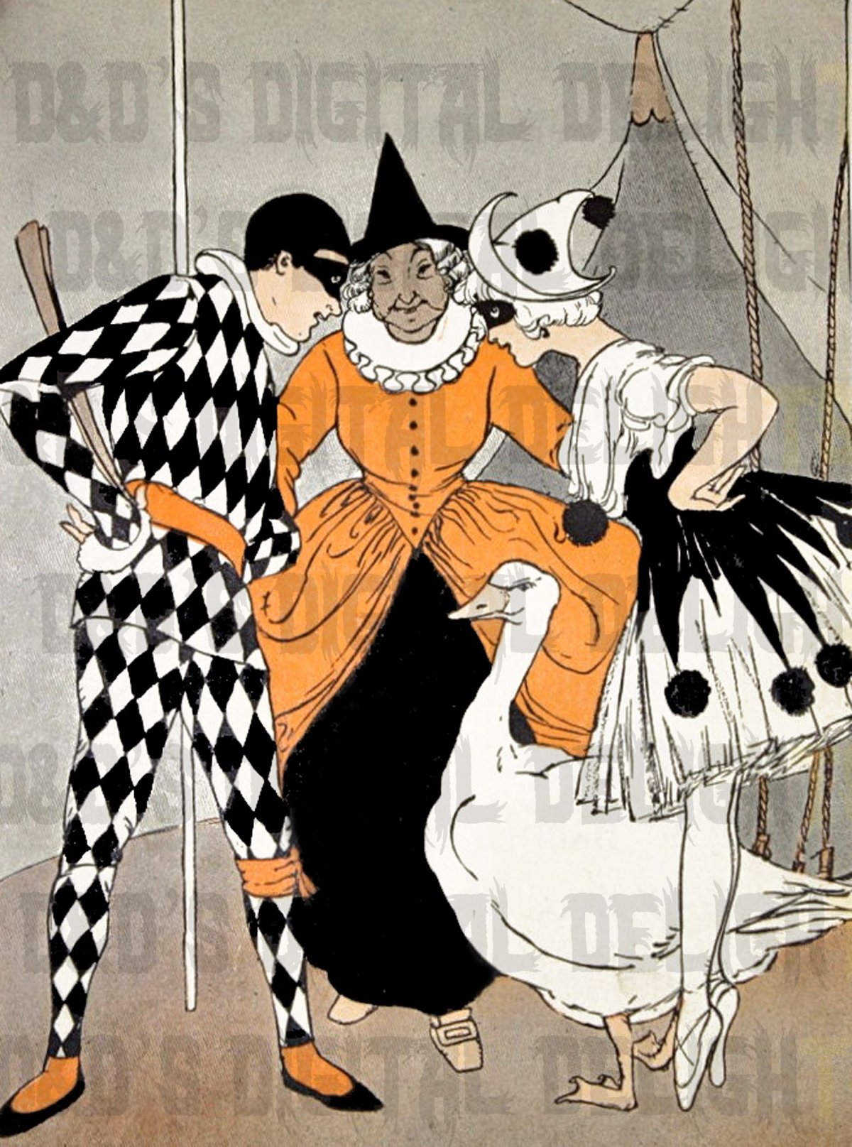 Арлекин Пьеро и Коломбина