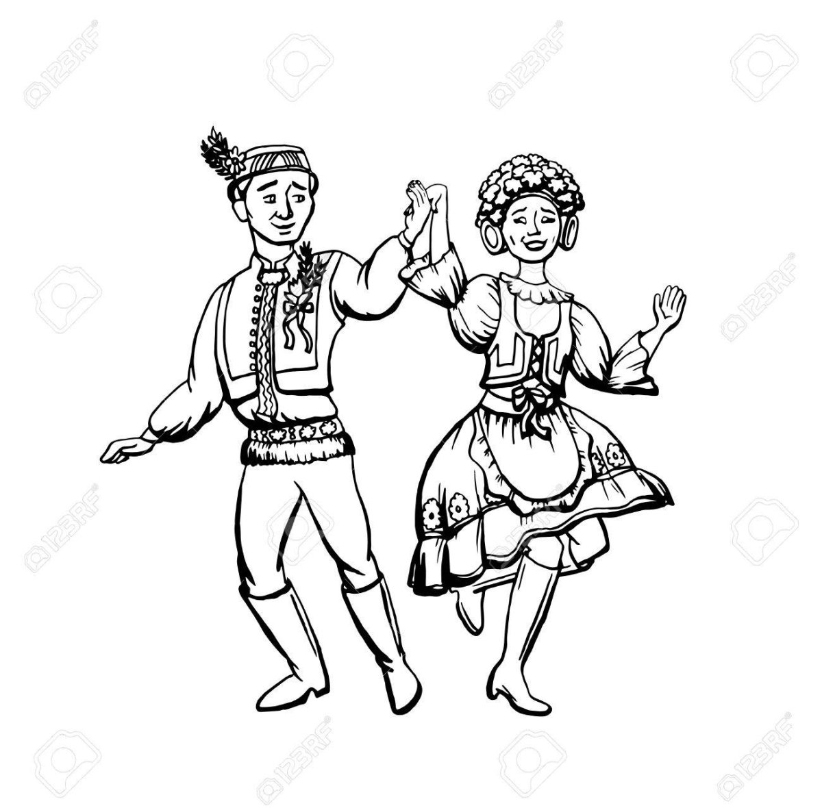 Танец полька раскраска для детей